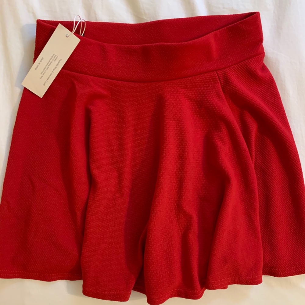 Red midi skirt